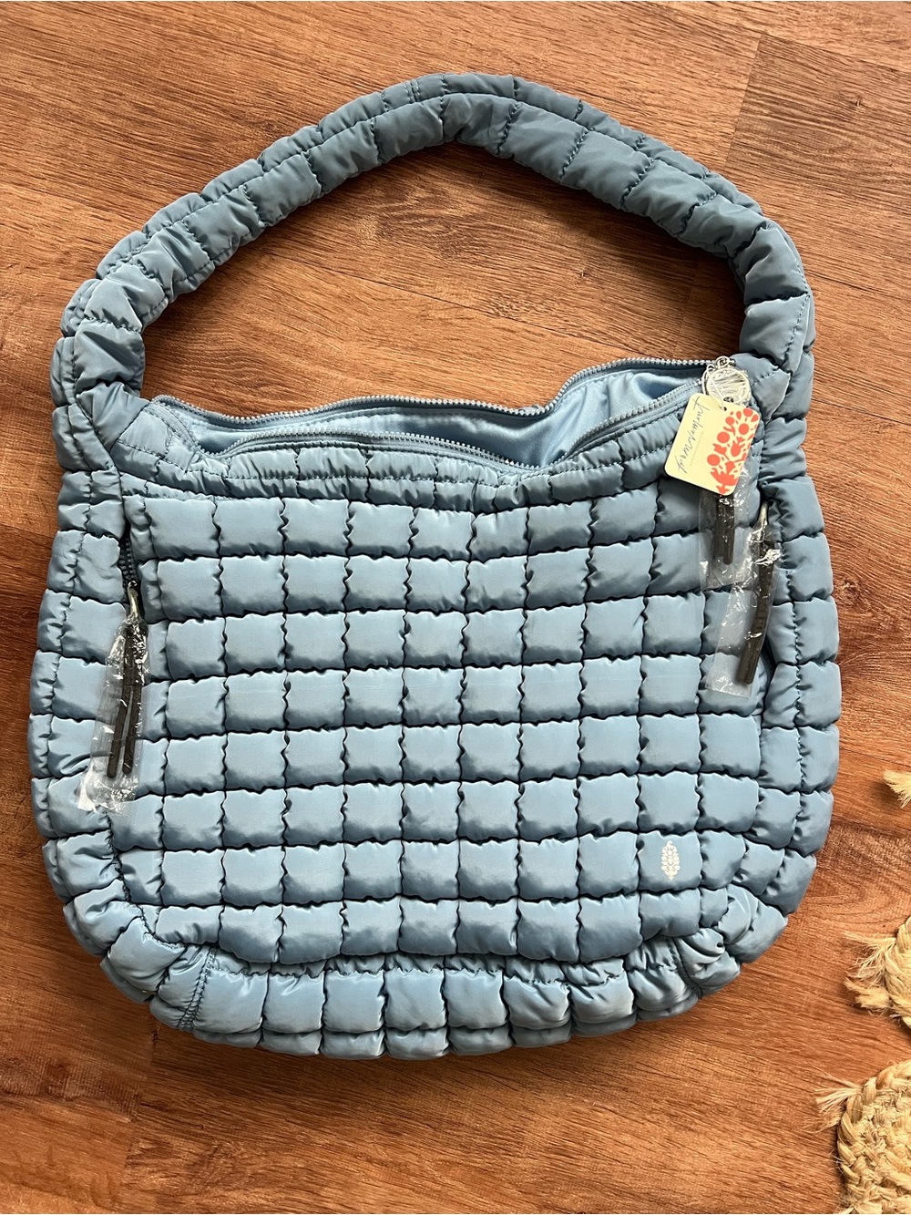 Free People FP Movement Quilted Carryall Bag RT $78 NWT Dusty Blue